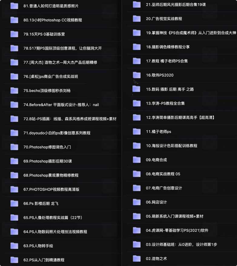 PS付费课程资料合集80套-白漂资源网