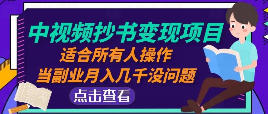 黄岛主中视频抄书变现项目 适合所有人操作 当副业月入几千没问题-白漂资源网