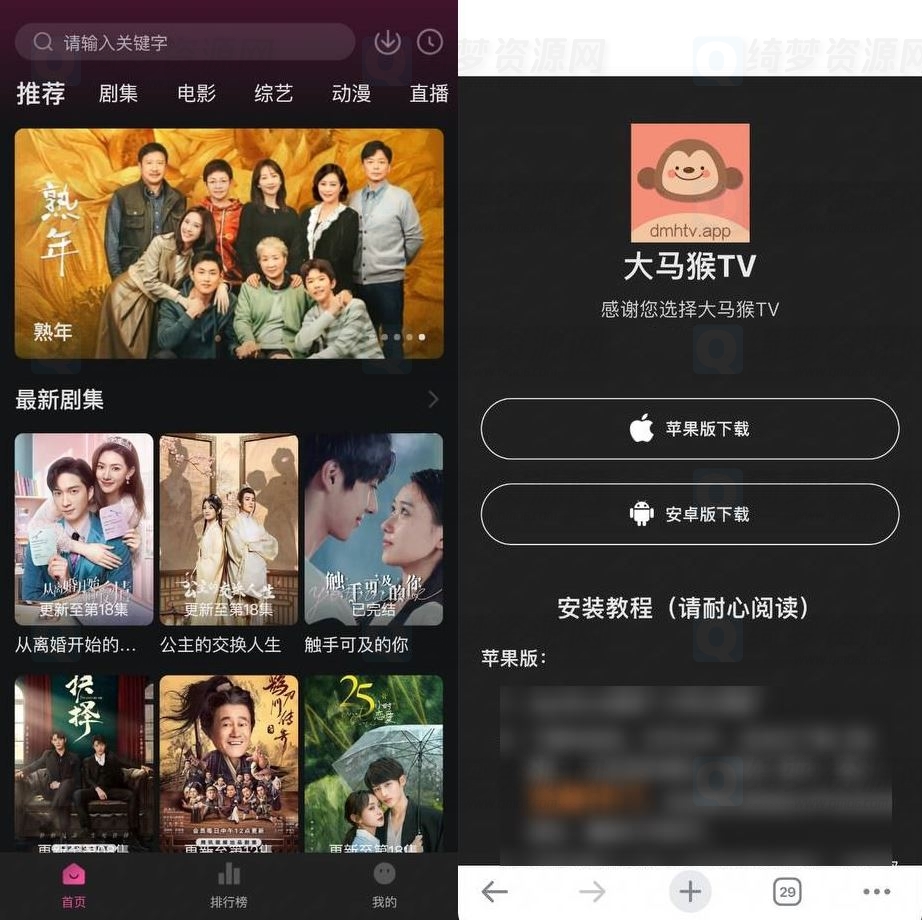 大马猴TV影视 安卓+苹果伪装上架-白漂资源网