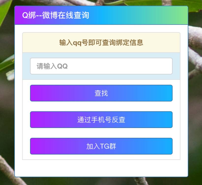 在线查Q绑 同时支持手机号反查-白漂资源网